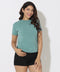 Short Sleeve High Low Green Tshirt